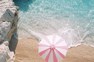 beach umbrellas on the seashore