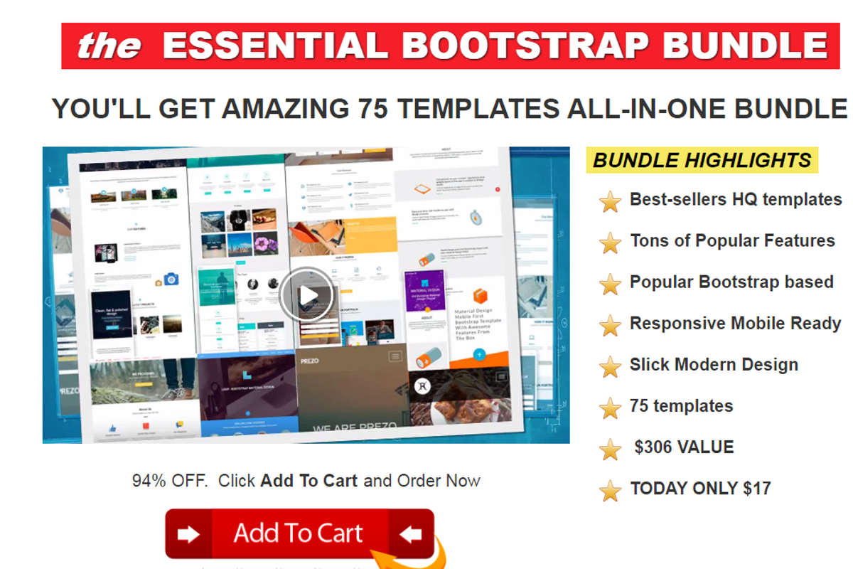 130 Essentials Templates Bundle DEAL, a Bootstrap Template by Bootstraptor (Photo 5 of 21)