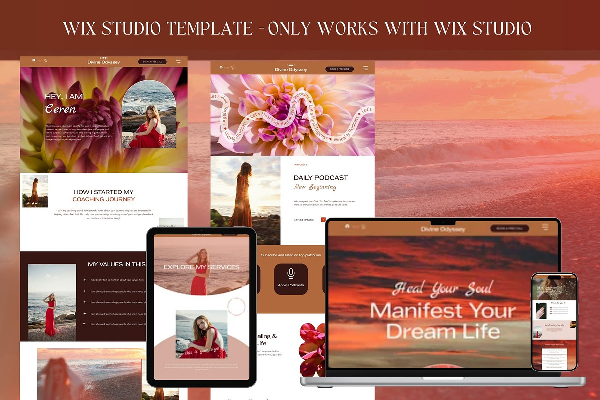 Spiritual Website Wix Template, a Wix Template by Deepa Template Studio (Photo 4 of 8)