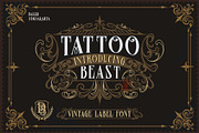 Tattoo Beast + Decorative, a Blackletter Font by dansdesign (Thumbnail 1 of 7)