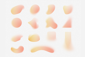 Grainy Mesh Gradient Shapes PNG