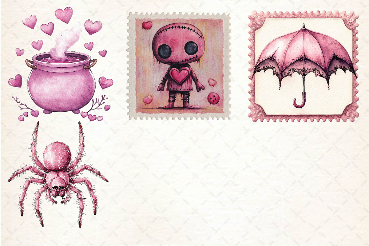 Pink Halloween Sublimation Clipart, an Illustration by Dream Creation (Photo 5 of 5)