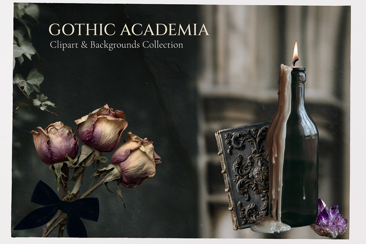 Gothic Dark Academia Clipart Bundle, an Object Graphic by Imageblend (Photo 4 of 7)