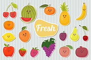 Fresh fruits. Kawaii, a Healthcare Illustration by Helen Sko (Thumbnail 1 of 4)