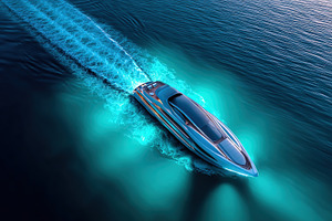 Yacht glides smoothly across turquoise waters under a clear sky during daylight, a Photo by AlyaAnd