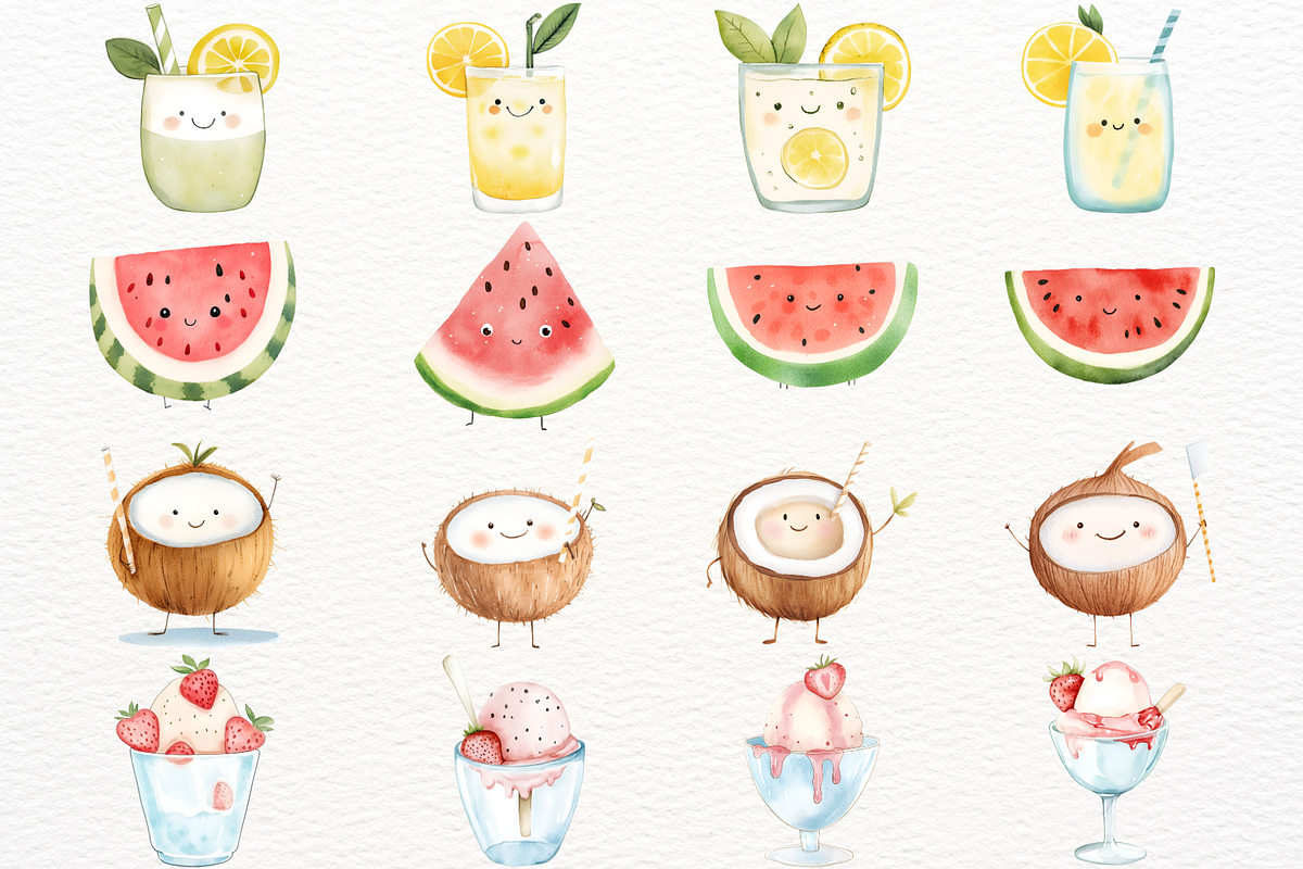 Cute Summer Beach Watercolor PNG, a Person Illustration by SugarCloudStudioArt (Photo 5 of 6)