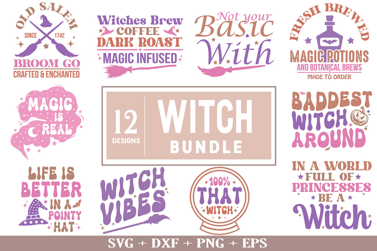 Witch Svg Design Bundle, a Seasonal Illustration by Libby Wishes (Photo 1 of 3)