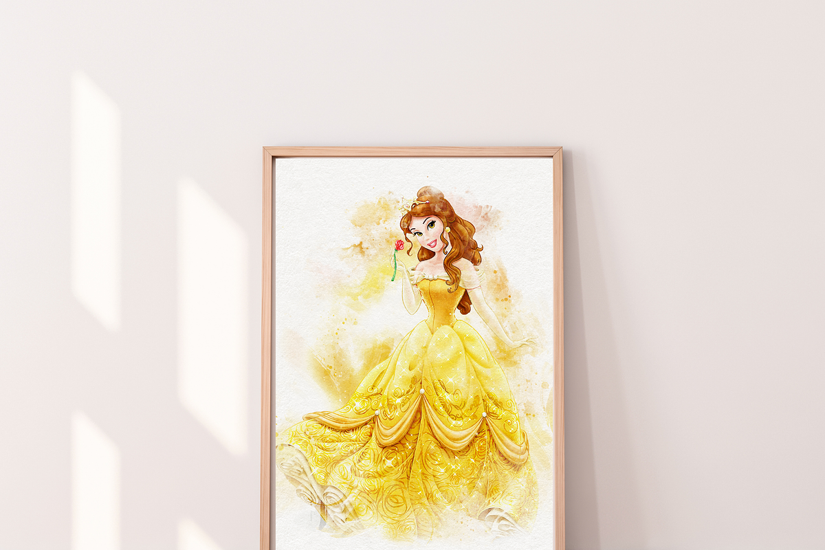 Princess Belle Watercolor Art, a Person Illustration by Designbudy (Photo 10 of 12)