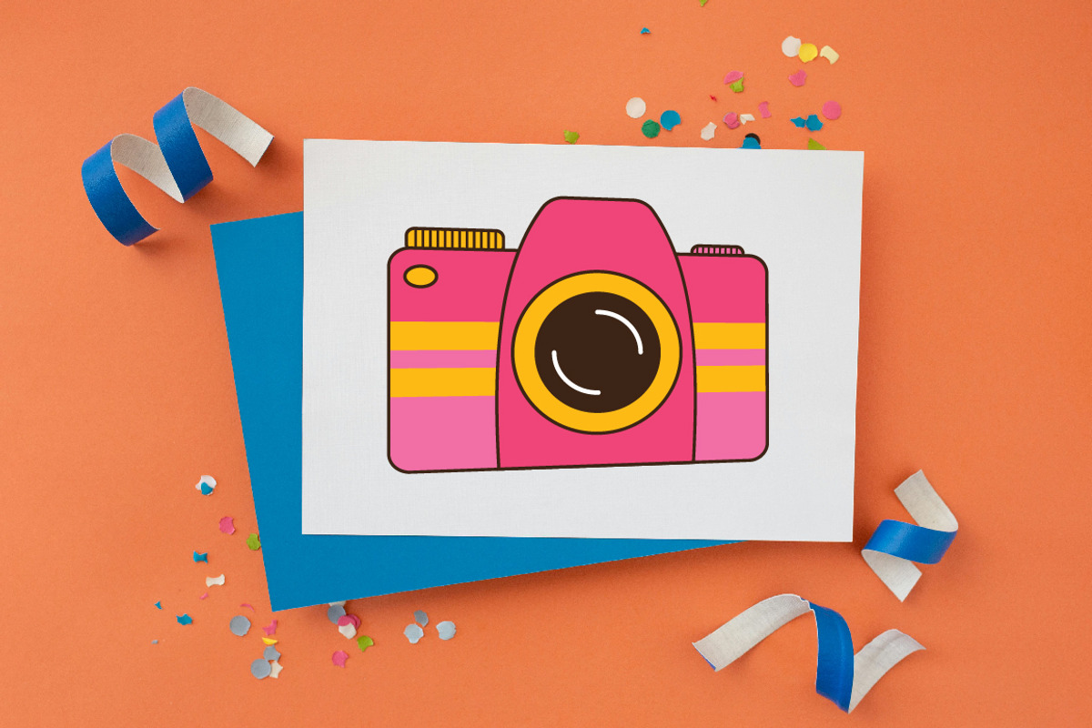8 Cute Pink Girly Digital Camera, a Technology Illustration by jongcreative (Photo 3 of 6)