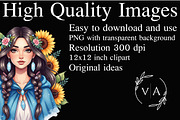Blue Boho Halloween Sublimation PNG, an Illustration by Craft Nest (Thumbnail 2 of 9)