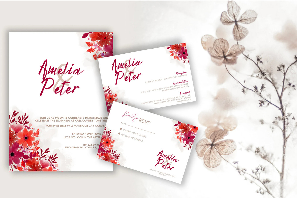 Modern Wedding Invitation, an Invitation Template by Design House (Photo 3 of 8)