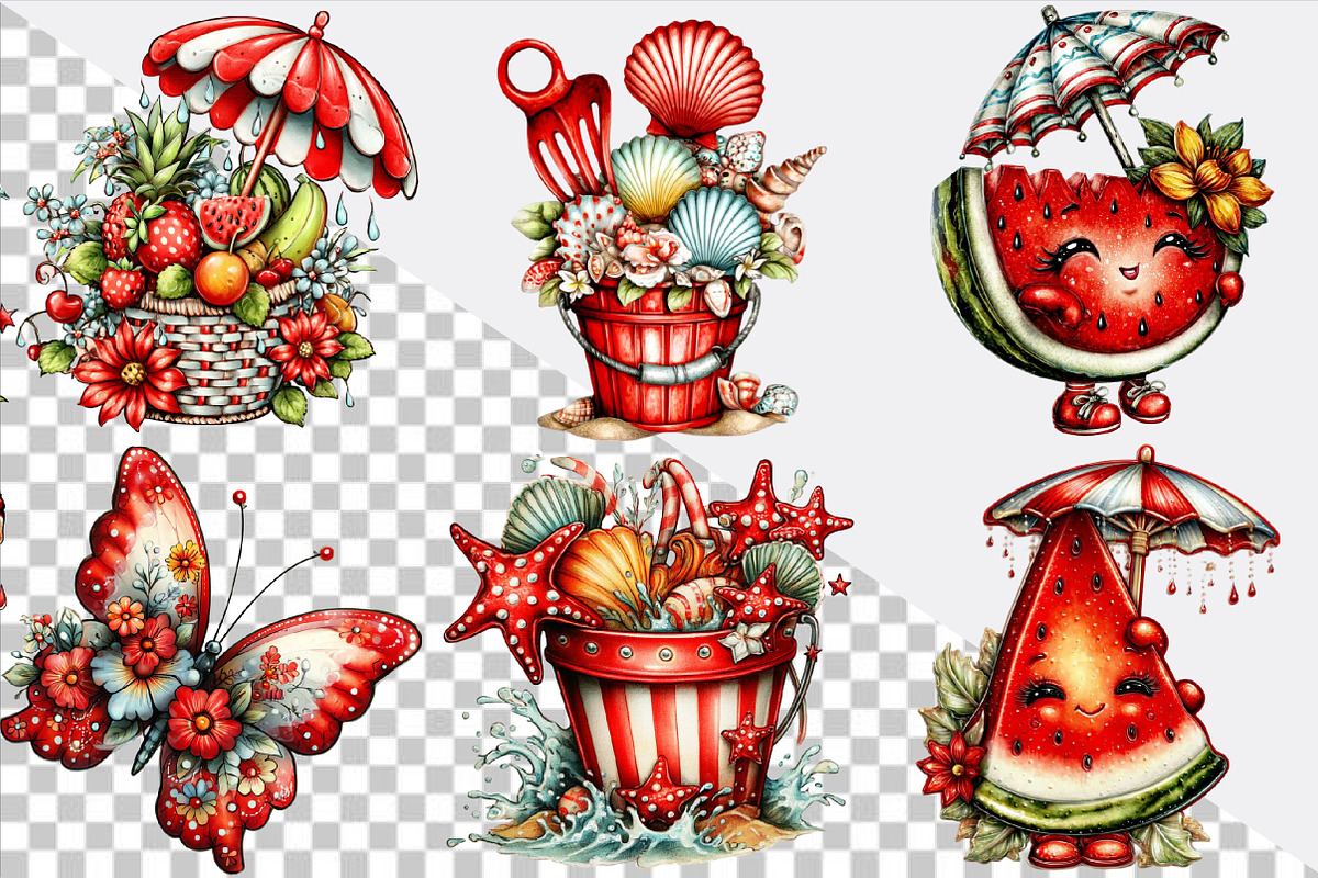 Whimsical Summer Clipart Bundle., an Illustration by SVGArt (Photo 2 of 9)