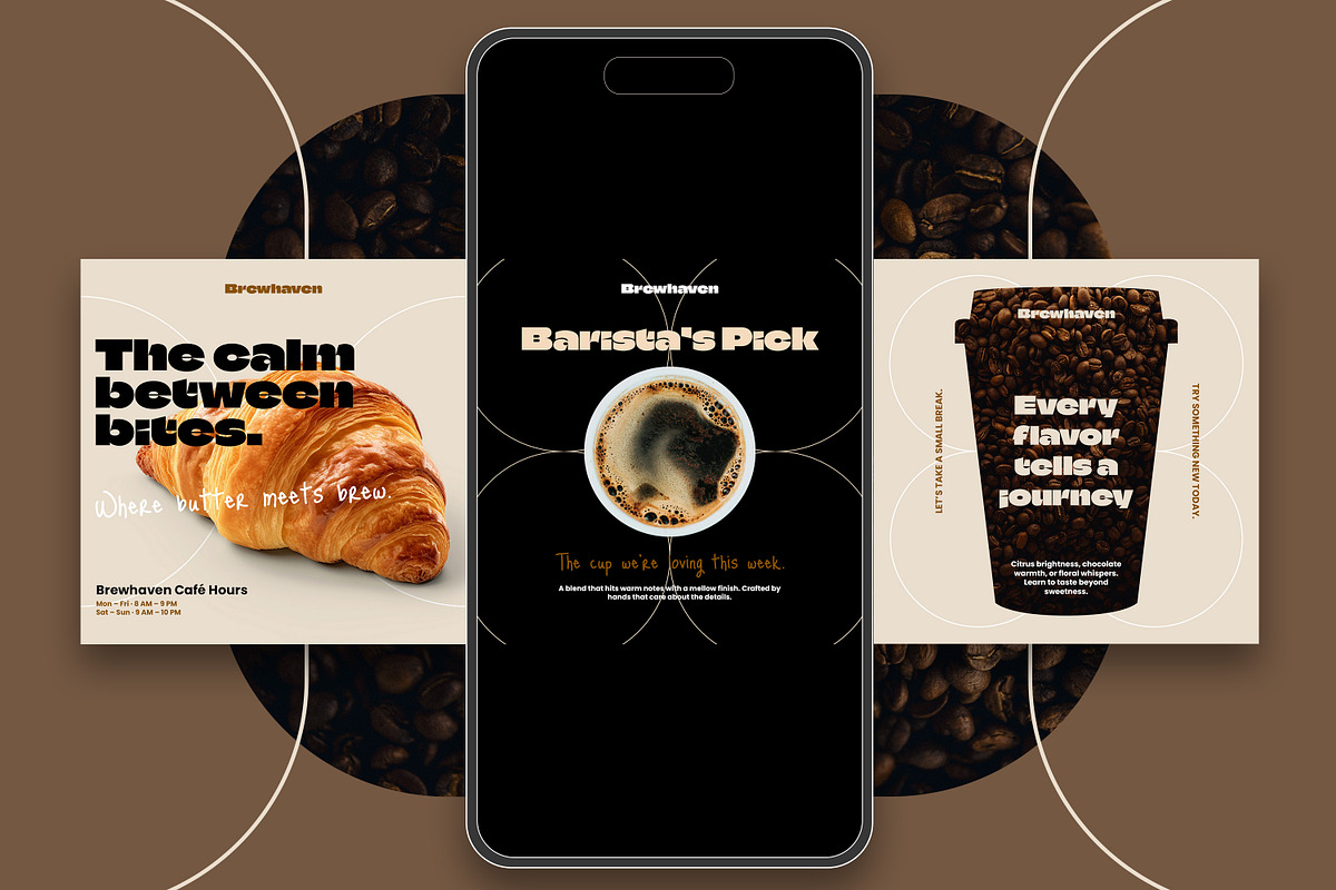 Coffee House Instagram Template Kit, a Social Media Template by Nenjo Studio (Photo 2 of 5)