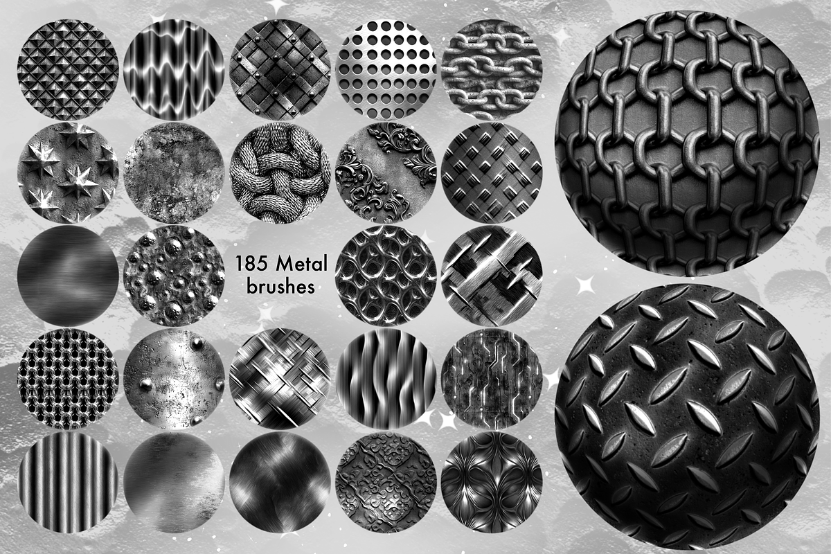 Procreate Metallic texture brushes, a Brush Add-On by Revabrush (Photo 2 of 8)