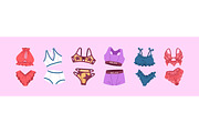 Female lingerie set + backgrounds, an Object Illustration by PaperTrident (Thumbnail 5 of 10)