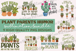 Plant Parent Humor PNG Bundle, an Illustration by Pet Cave
