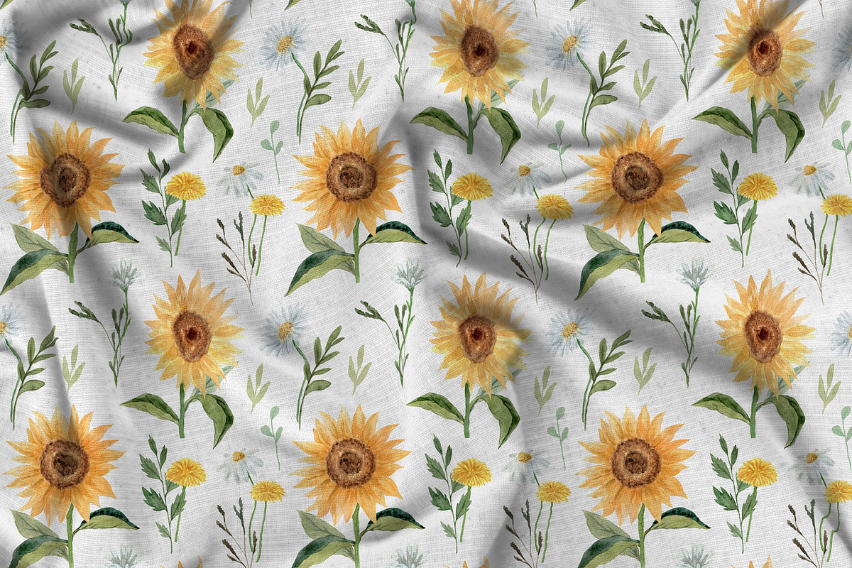 Sunflowers Watercolor Collection, a Decorative Illustration by Slastick (Photo 6 of 8)