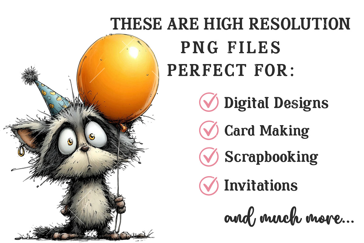 Quirky Birthday Raccoon Clipart, an Illustration by OK Design (Photo 6 of 6)