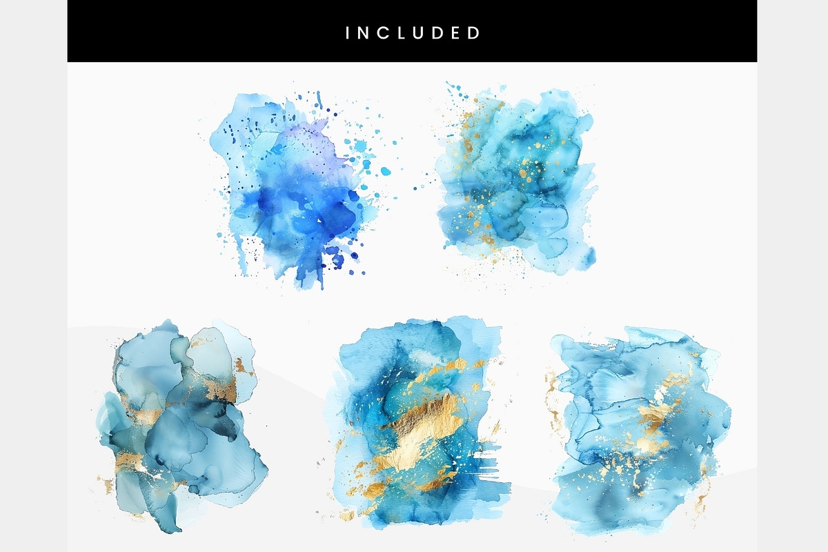 Blue and Gold Watercolor Texture, a Texture Illustration by ClipCraft (Photo 7 of 8)