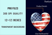 American Flag Heart PNG, an Illustration by SinaCreation (Thumbnail 4 of 5)