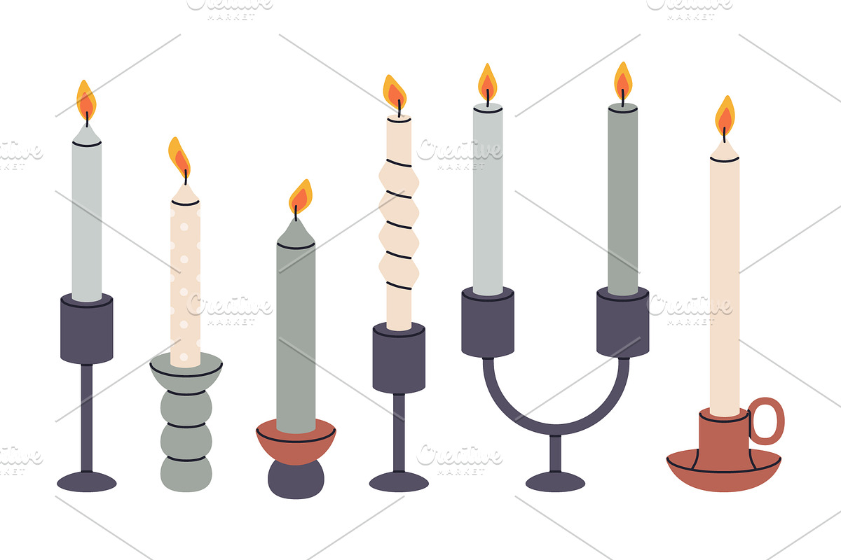 Burning vector candles, a Decorative Illustration by Torontotokio (Photo 3 of 6)
