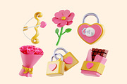 Valentine's Day 3D Icons Pack, an Illustration by Lumina_ui_ux202 (Thumbnail 5 of 6)