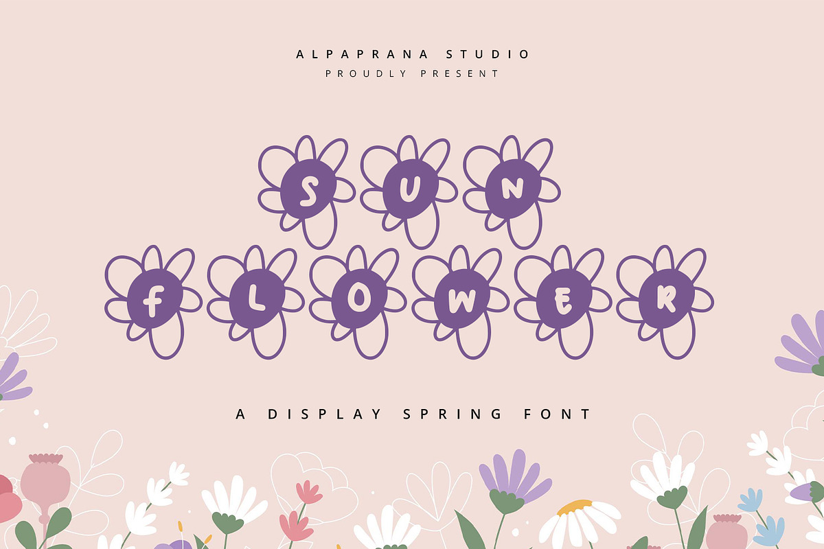 Sun Flower - Decorative Display Font, a Symbol Font by Alpaprana (Photo 1 of 10)