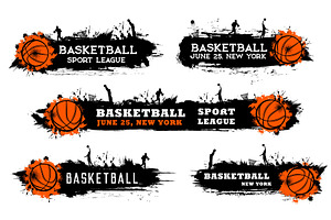 Basketball grunge banners, a Person Illustration by Vector Tradition