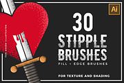 Stipple Brushes for Illustrator, a Brush Add-On by AndrewPixel (Thumbnail 1 of 8)