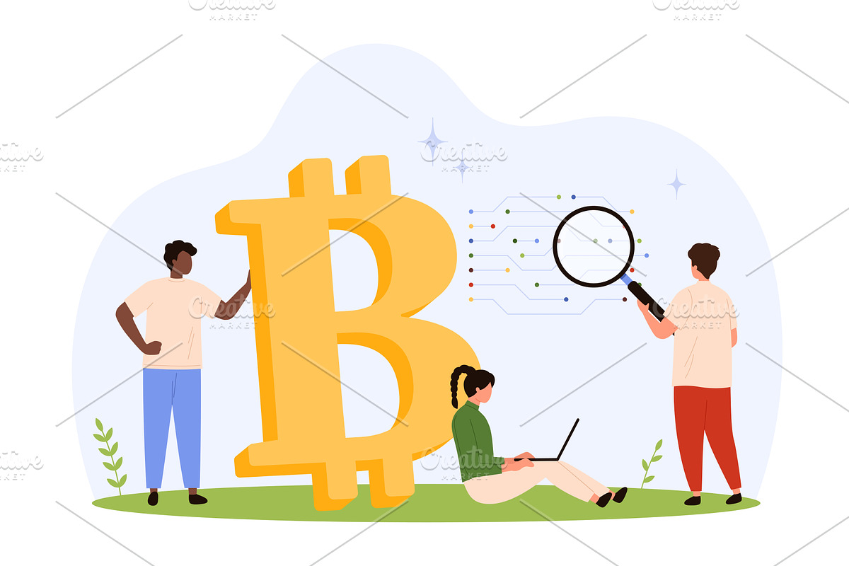 Bitcoin Cryptocurrency Technology p, a Technology Illustration by Flashvector