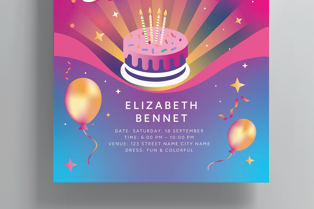 Happy Birthday Flyer, a Flyer Template by MightyDesign (Photo 3 of 8)