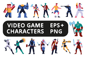 Vector Set Of Video Game Characters