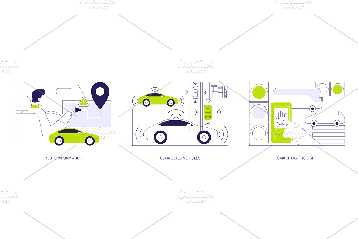 Smart city transportation isolated, a Technology Illustration by Visual Generation