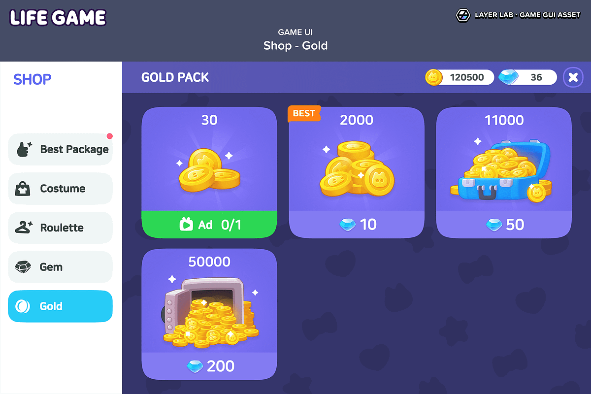 GUI - Life Game, an UI Kit Template by LAYERLAB (Photo 40 of 55)