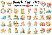 Beach Clip Art Bundle, an Illustration by Digital Artistic99 (Thumbnail 1 of 11)