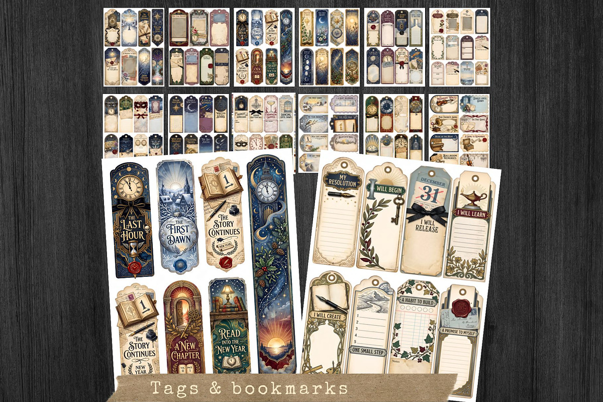 The Last Hour Vintage New Year Kit, a Seasonal Illustration by ThatsDesignArt (Photo 9 of 19)