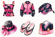 Watercolor Summer Fashion Clipart, an Illustration by OK Design (Thumbnail 4 of 5)