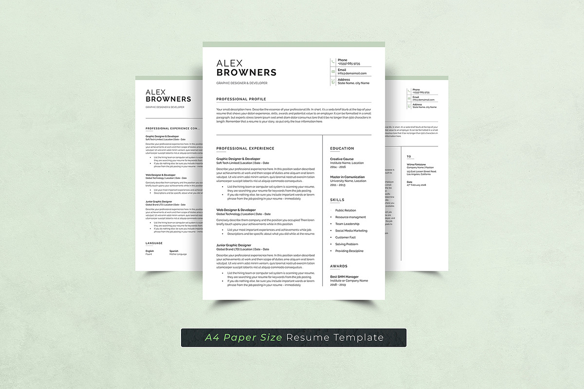 Graphic Designer Resume, a Resume Template by DesignDevisers (Photo 5 of 12)