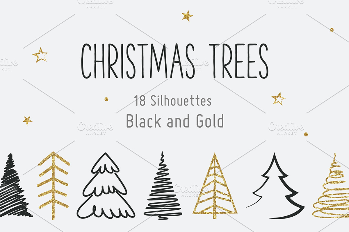 Christmas tree silhouettes, a Decorative Illustration by Paper Cards (Photo 1 of 3)