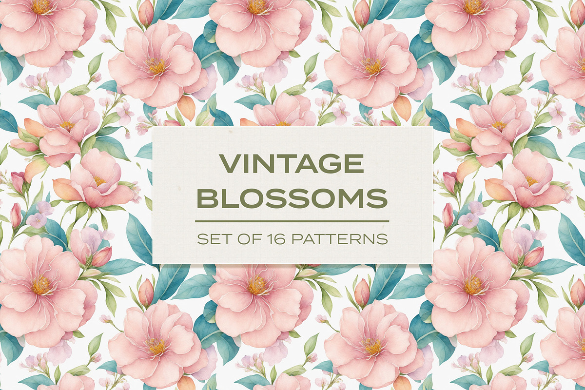 Vintage Blossoms - Floral Patterns, a Pattern Graphic by LuOtero (Photo 1 of 6)