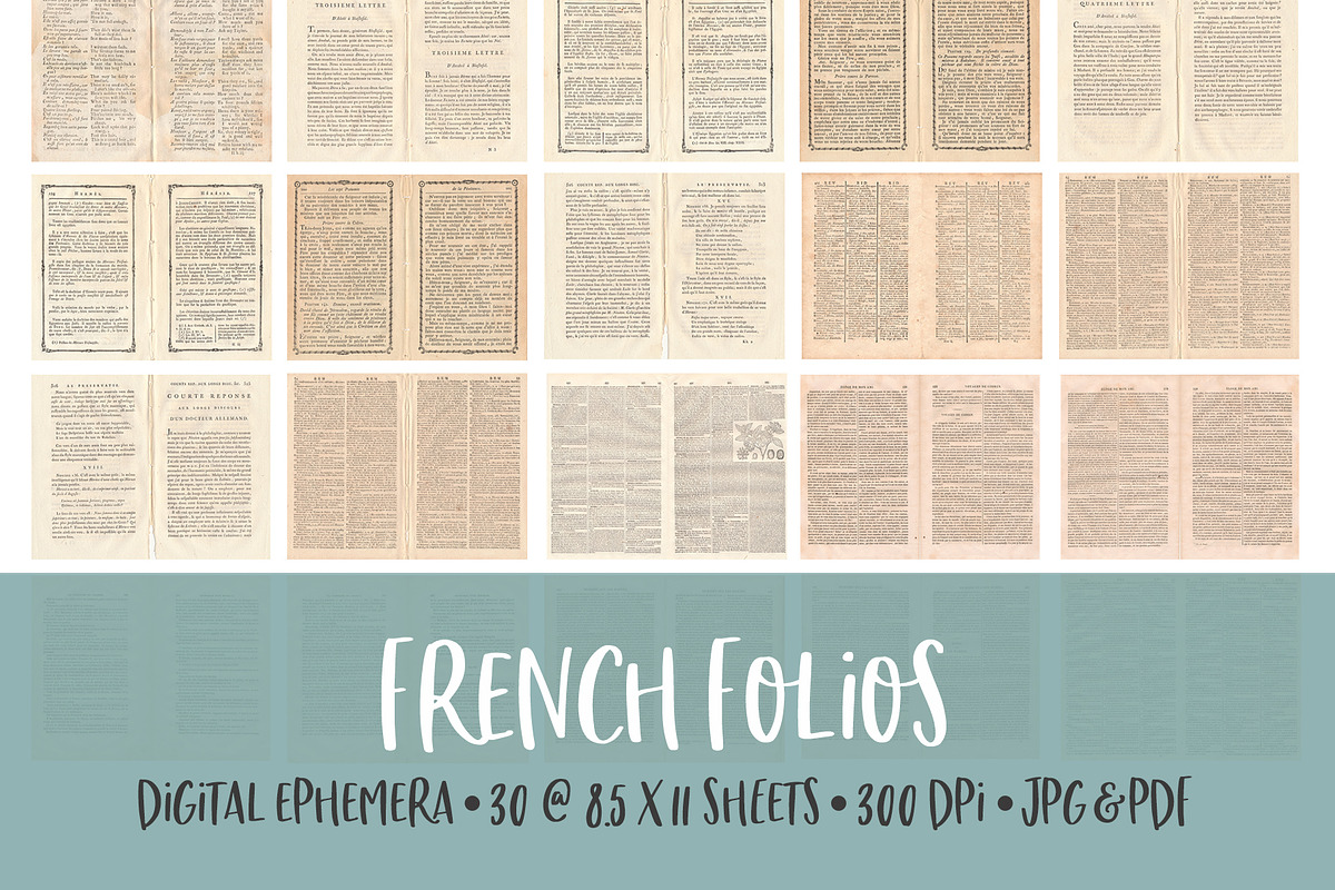 French Folios Printable Textures, a Texture Graphic by Polka Dot Pixels (Photo 1 of 3)