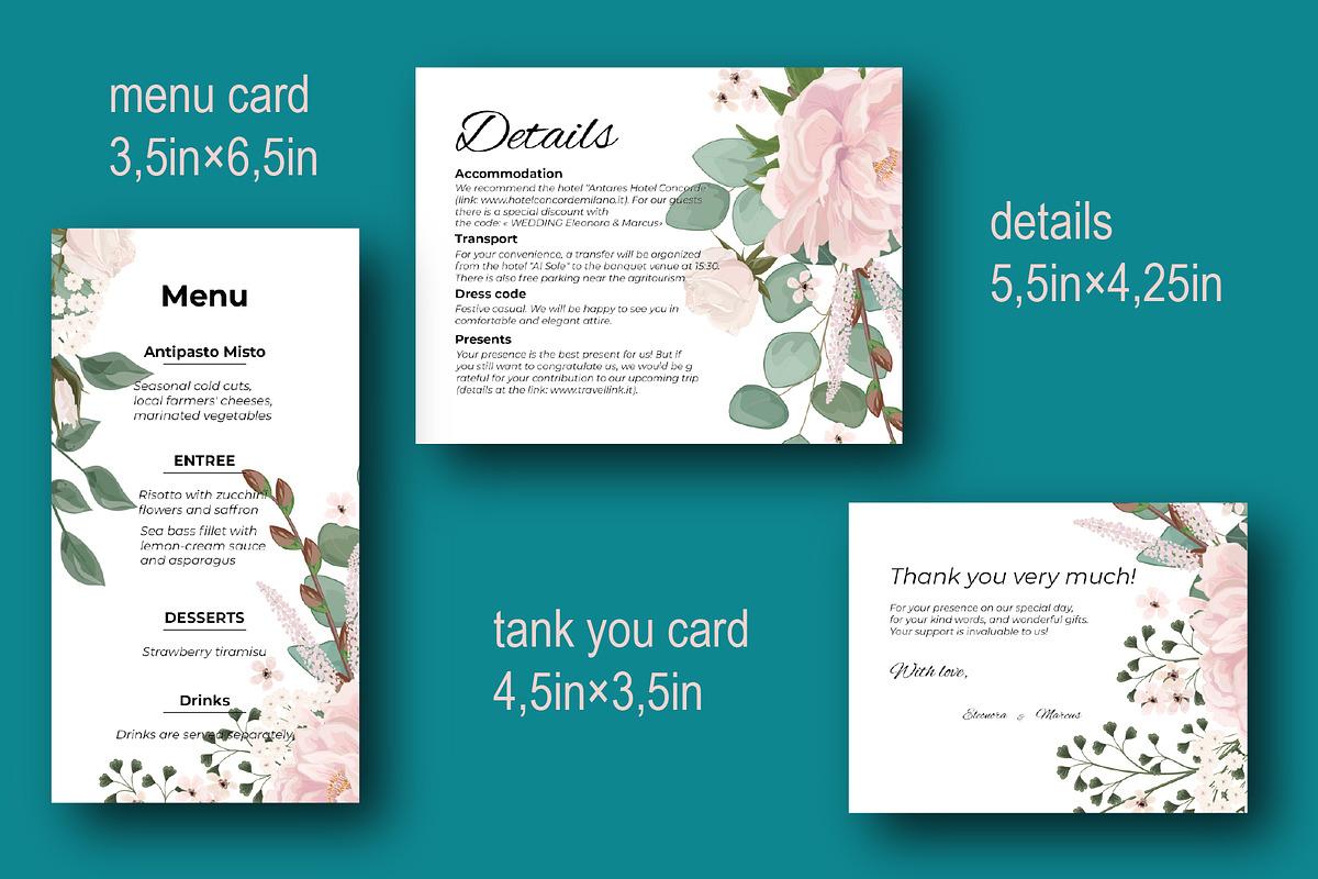 Greeting card templates with Peony, an Invitation Template by Digital illustration shop (Photo 3 of 5)