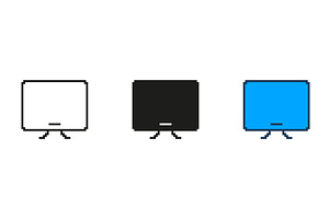 Desktop Monitor Icons In Pixel Art, an Object Illustration by Gentle Studio