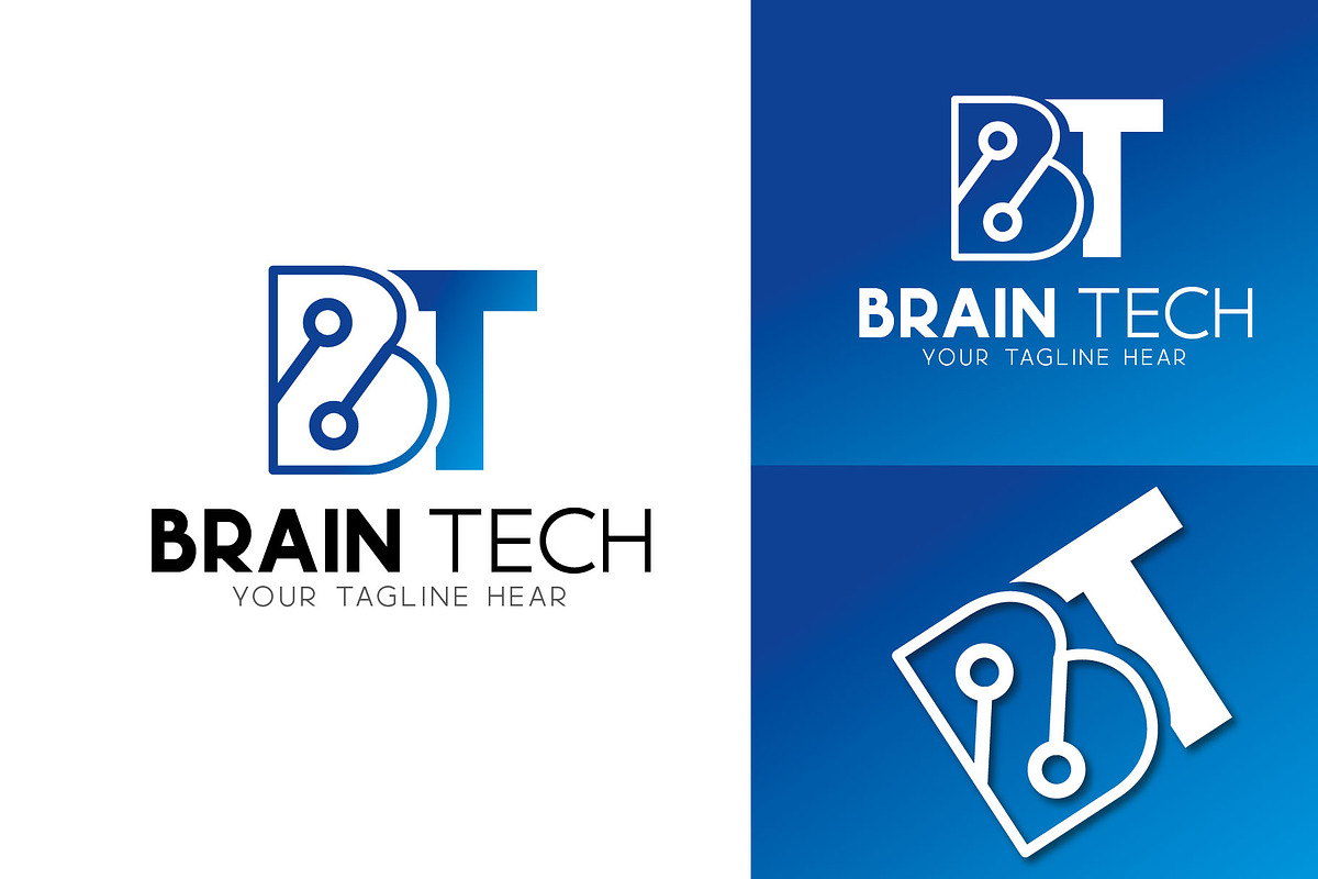 BT Letter Logo - Brain Tech Logo, a Branding & Logo Template by Design4u_786