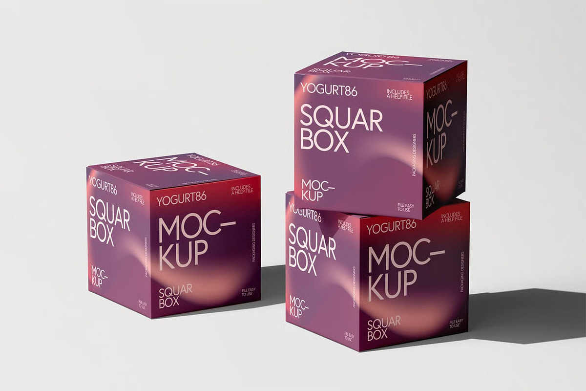 Square Cardboard Box Mock-up, a Packaging Mockup by zippypixelstudio (Photo 6 of 12)