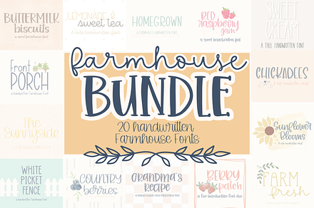 Farmhouse Handwritten Font Bundle, a Handwritten Font by Designing Digitals