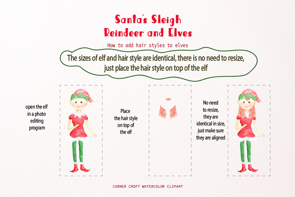 Santa's Sleigh Reindeer and Elf, an Illustration by Corner Croft (Photo 7 of 9)