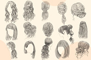 Fashion Hairstyle Sketch PNG Bundle, an Illustration by The Best Digital Plaza (Thumbnail 5 of 7)