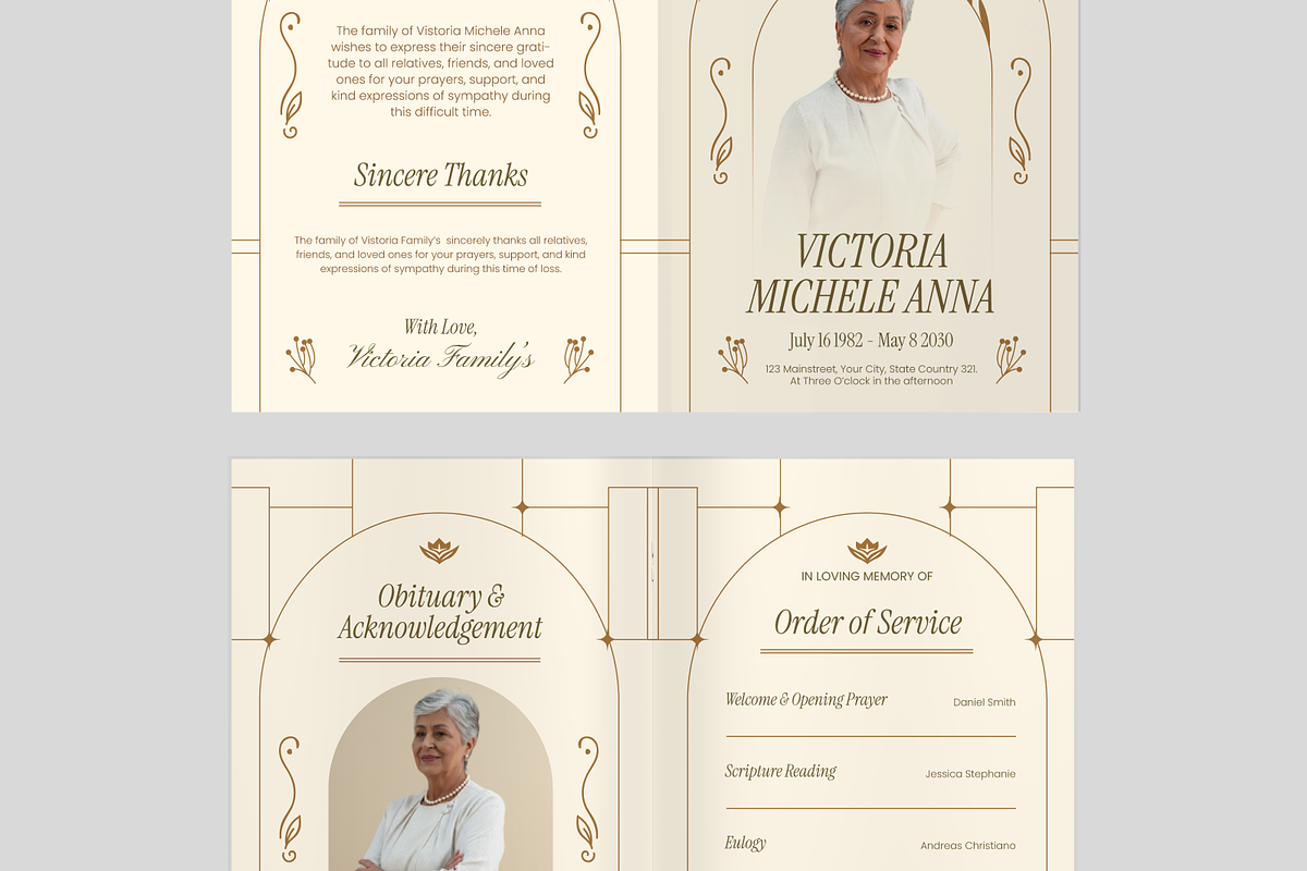 Funeral Program Bifold Brochure, a Flyer Template by Annora Studio (Photo 5 of 6)