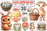 Pastel Easter Egg Hunt Clipart, an Illustration by RobertsArt (Thumbnail 1 of 5)